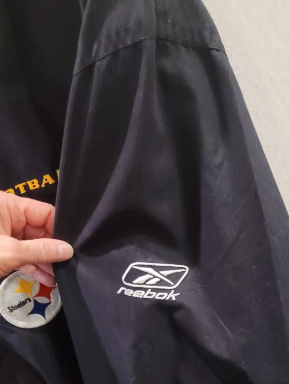 Reebok Pittsburgh Steelers Pullover Windbreaker Jacket XL NFL Team Black & Gold - Picture 5 of 9
